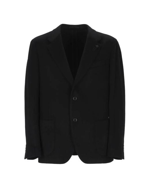 Lardini Black Cashmere Single-Breasted Jacket for men