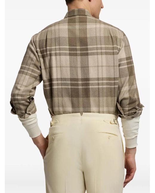 Ralph Lauren Natural Check-Patterned Long-Sleeve Shirt for men