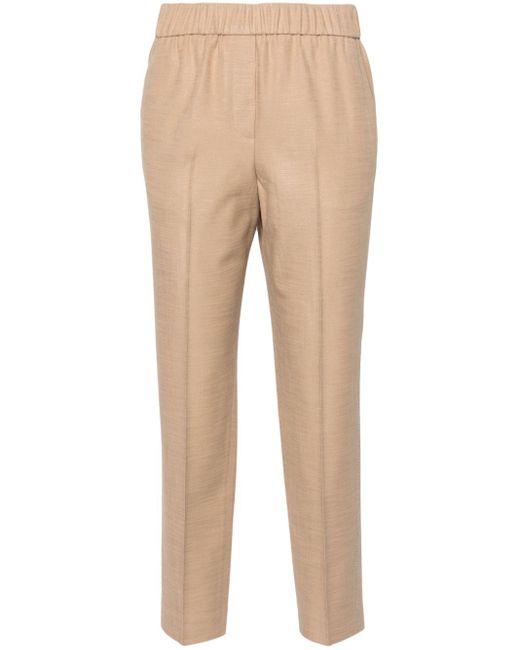 Peserico Natural Mid-rise Tailored Trousers