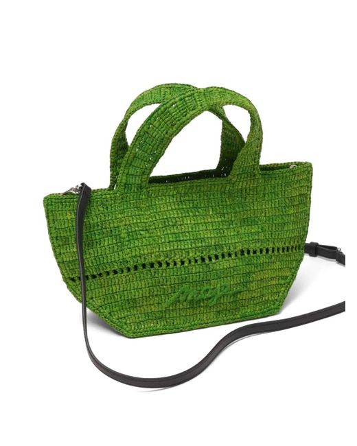 Maje Green Raffia Mini Bag