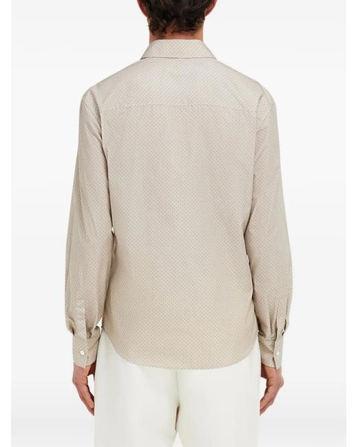 Ferragamo White Micro-Patterned Shirt for men