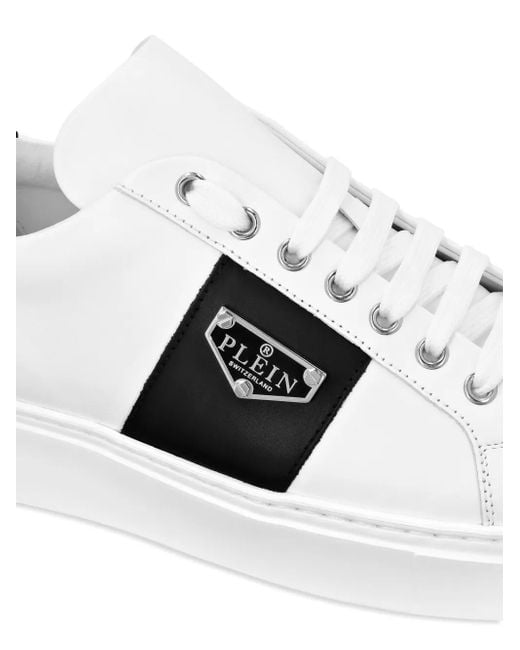 Zapatillas Hexagon de cuero Philipp Plein de color White