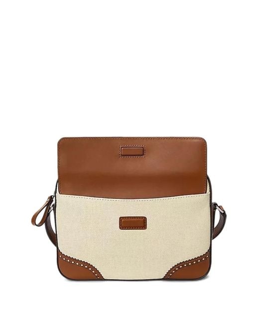 Ralph Lauren レザートリム ハンドバッグ Natural