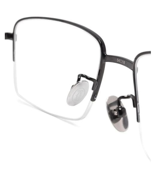 Cartier Black Rectangle-Frame Glasses
