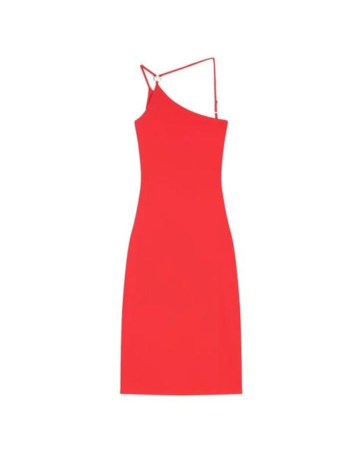 Coperni Red Robe C-Logo À Une Épaule