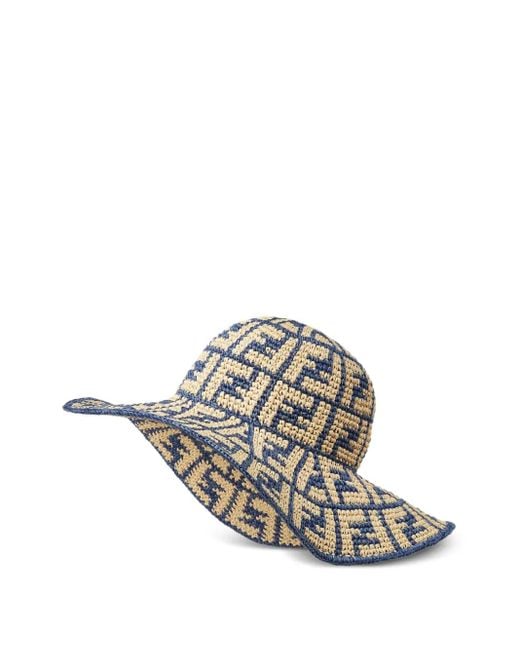Fendi Metallic Crochet-Pattern Sun Hat