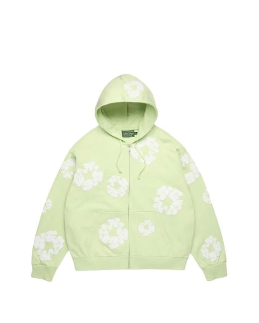 DENIM TEARS Green Cotton Wreath Hoodie for men