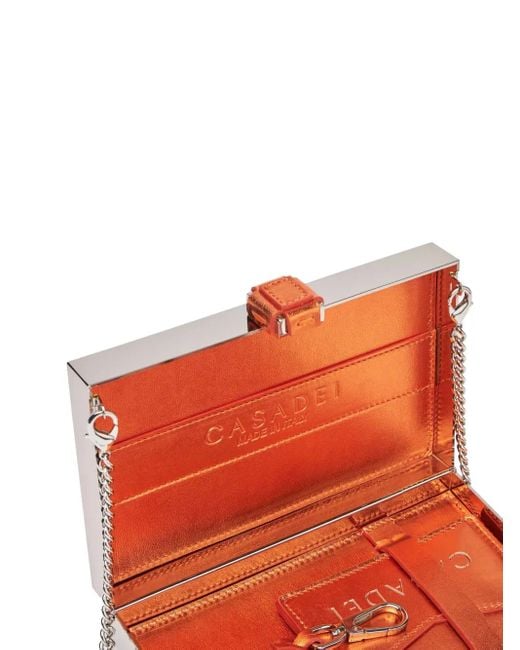 Pochette À Patch Logo Casadei en coloris Orange