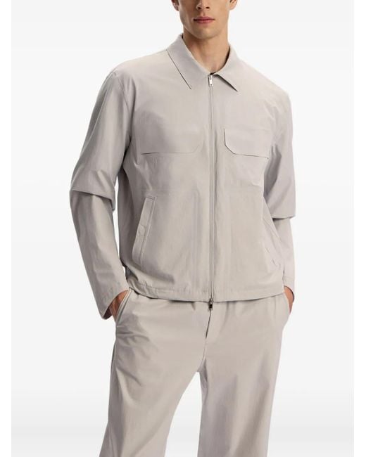 12 STOREEZ Gray Pocket Tech-Shell Bomber Jacket for men