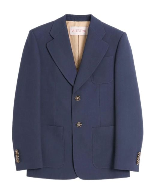 Valentino Garavani Blue Single-Breasted Jacket for men