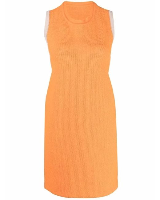 Jacquemus Orange Robe Courte Sorbetto À Bords Contrastants