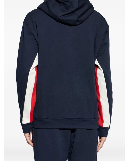 EA7 Blue Logo-Print Hoodie for men
