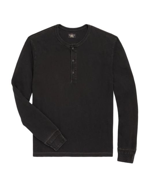 RRL Black Long-Sleeve Top for men