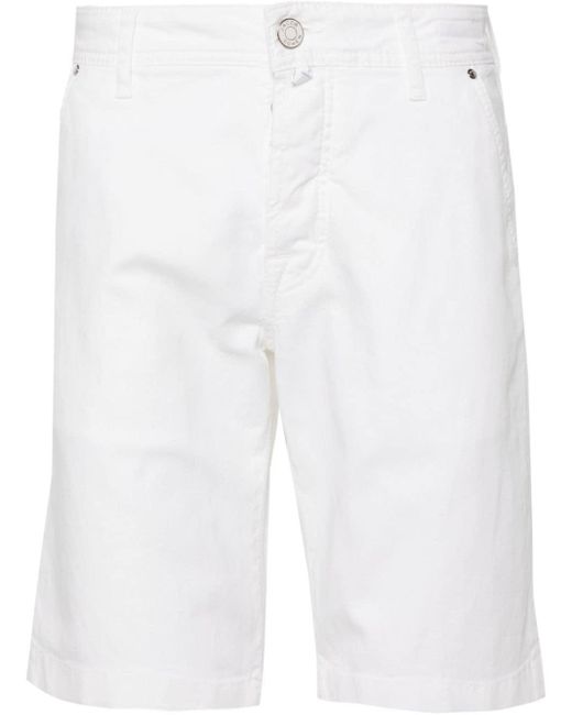 Jacob Cohen White Lou Herringbone Shorts for men