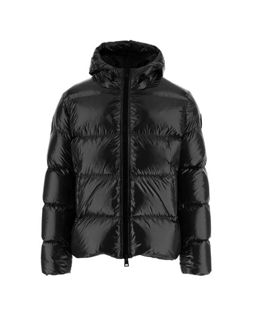 Herno Black Quilted Hooded Down Jacket for men