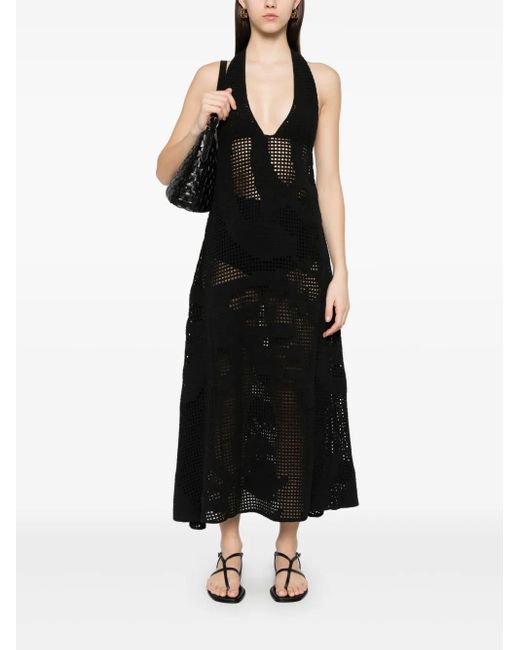 Nanushka Black Fotini Midi Dress
