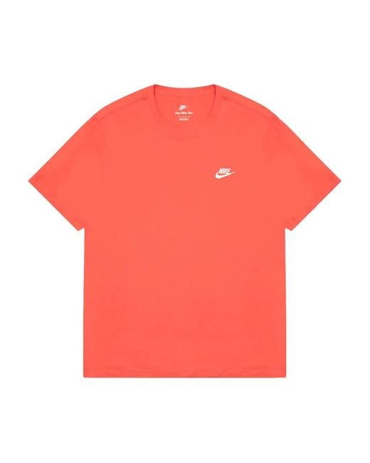 Nike Red Sportswear Club Logo T-Shirt for men