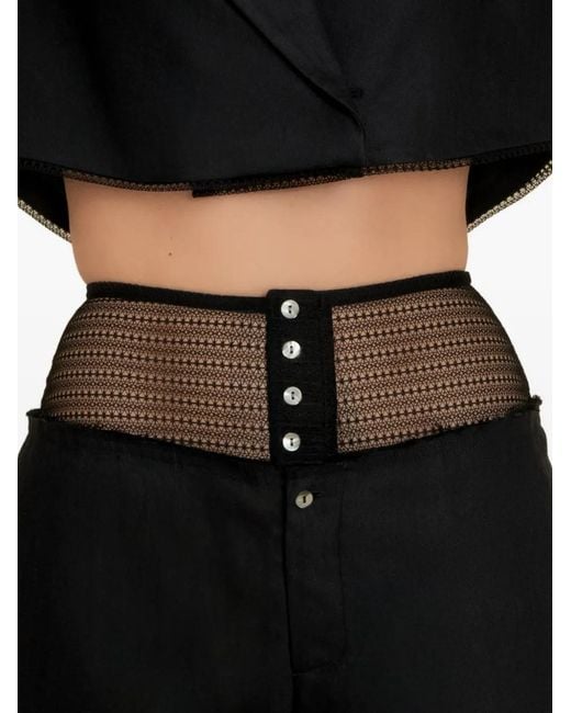 Contessa Mills Blue Laissez Mesh-Panel Shorts