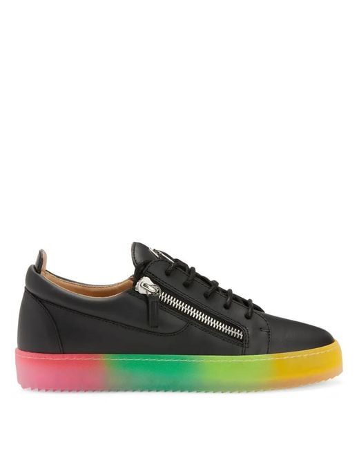 Zapatillas bajas Frankie con doble cremallera y suela de arcoiris Giuseppe Zanotti de hombre de color Green