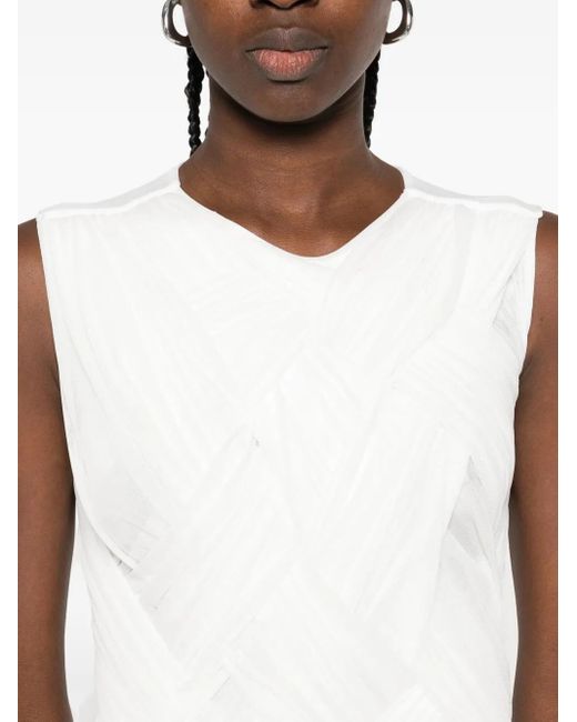 Atu Body Couture White Pleated Sleeveless Maxi Dress