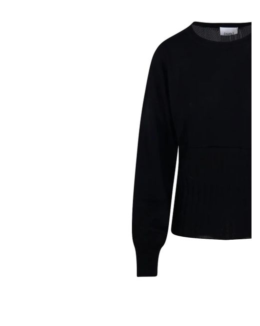 Maglione Con Inserti A Coste di Nude in Blue