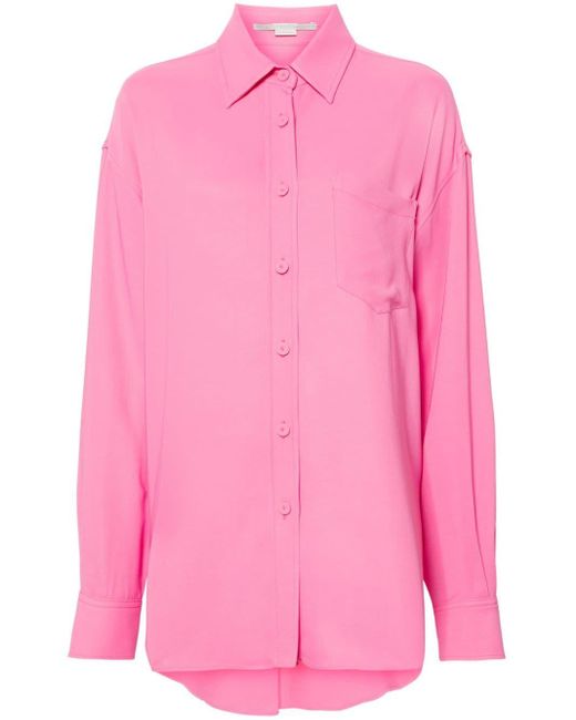Stella McCartney Pink Drop-shoulder Crepe Shirt