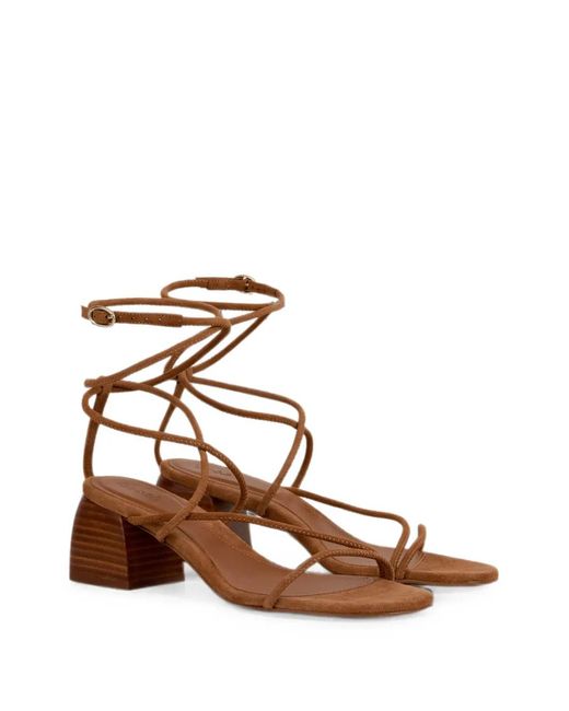 Ba&sh Brown Suede Heeled Sandals