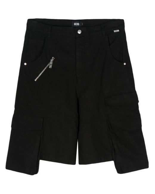 Gcds Black Ultracargo Bermuda Shorts for men