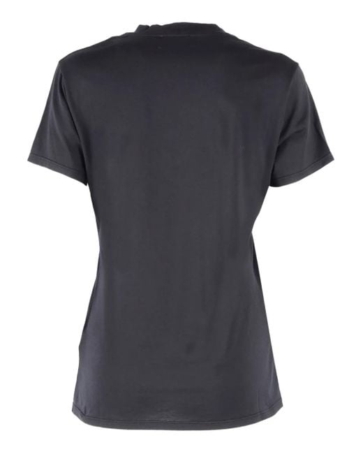 Dondup Black V-Neck Embroidered T-Shirt