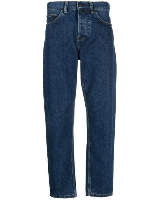 Carhartt Blue Low-rise Straight-leg Jeans for men