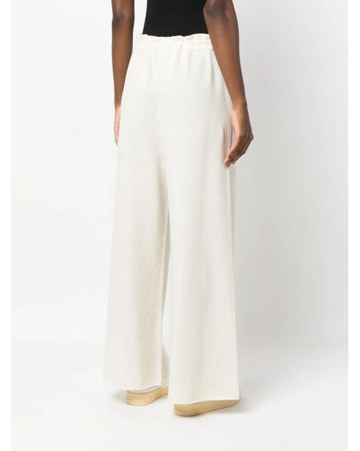 Jil Sander White Drawstring-Waist Cashmere Trousers
