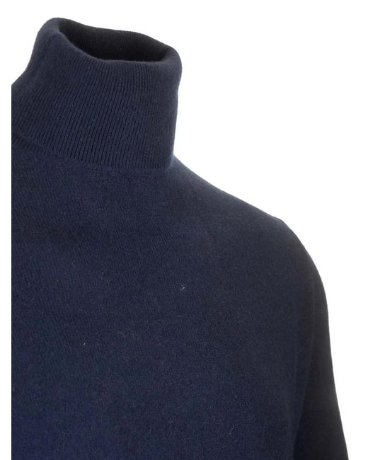 Al Duca D'aosta Blue Ribbed-Trim Cashmere Jumper for men