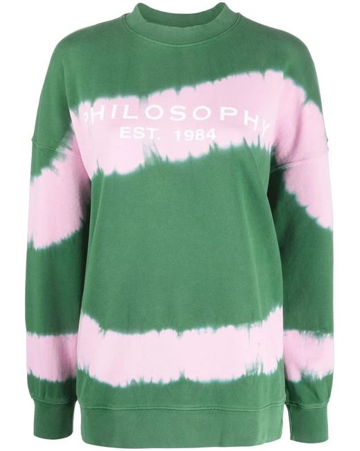 Philosophy Di Lorenzo Serafini Green Logo-Print Tie-Dye Sweatshirt