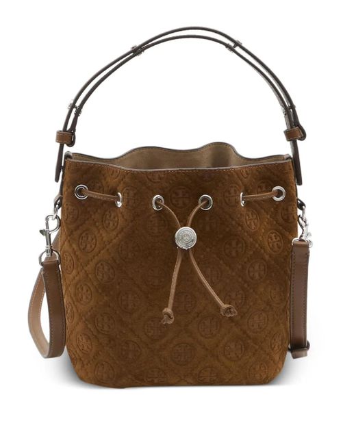 Borsa A Secchiello T Monogram di Tory Burch in Brown