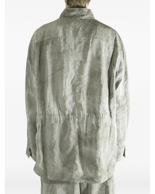 Ziggy Chen Green Crinkled Patch-Pocket Jacket for men