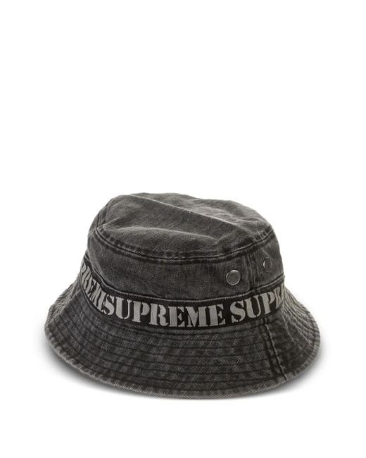 Supreme Black Boonie Webbing Bucket Hat for men