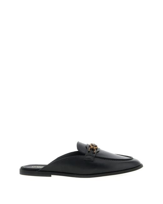 Pinko Black Naty 09 Logo Leather Sabot