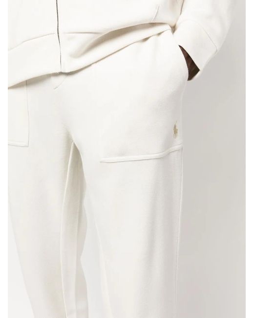 Polo Ralph Lauren White Drawstring-Waist Jersey Track Pants for men
