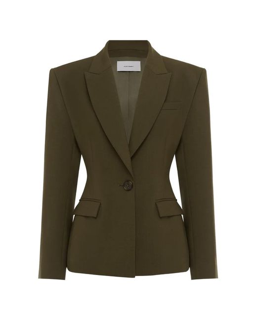 Alex Perry Green Single-Breasted Peaked-Lapel Blazer