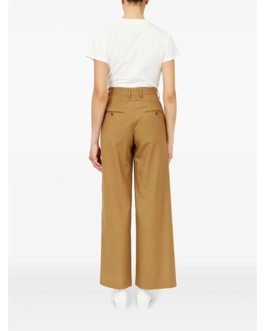 MM6 by Maison Martin Margiela Natural Wrap-Design Flared Trousers