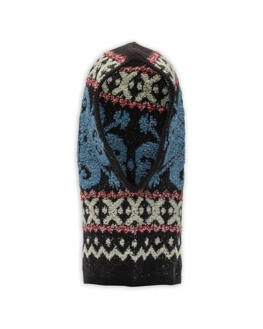 Kapital Black Patterned Balaclava for men