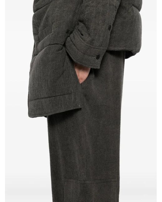 Yohji Yamamoto Gray Drawstring Trousers for men