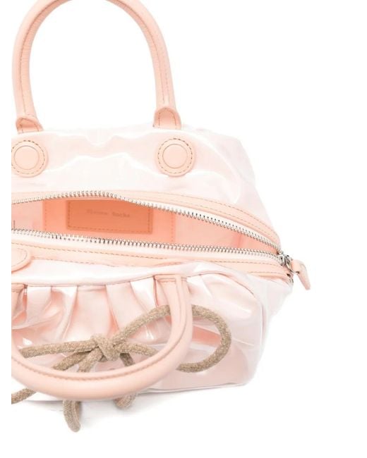 Simone Rocha Pink Mini Gathered Bow Tote Bag