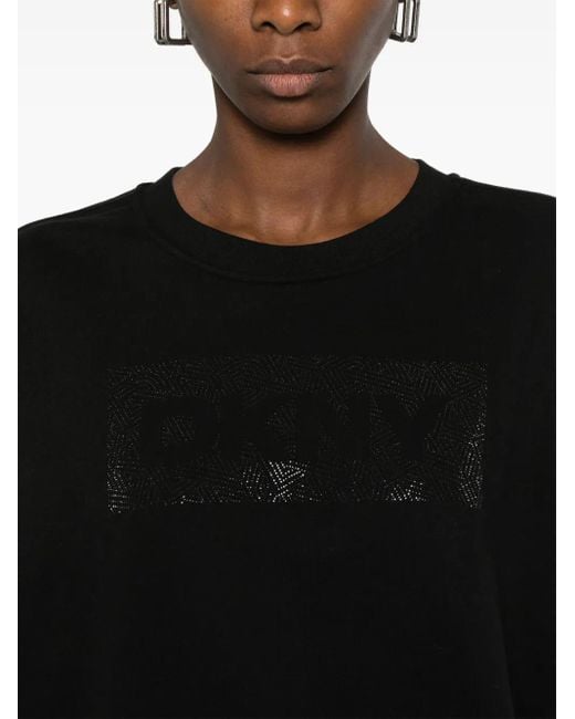 DKNY Black Logo-Embellished Sweatshirt