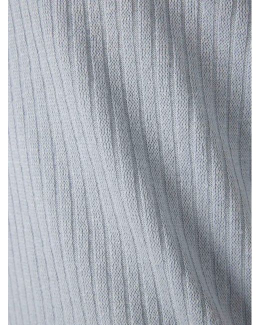 Lardini Gray Ribbed-Knit T-Shirt for men