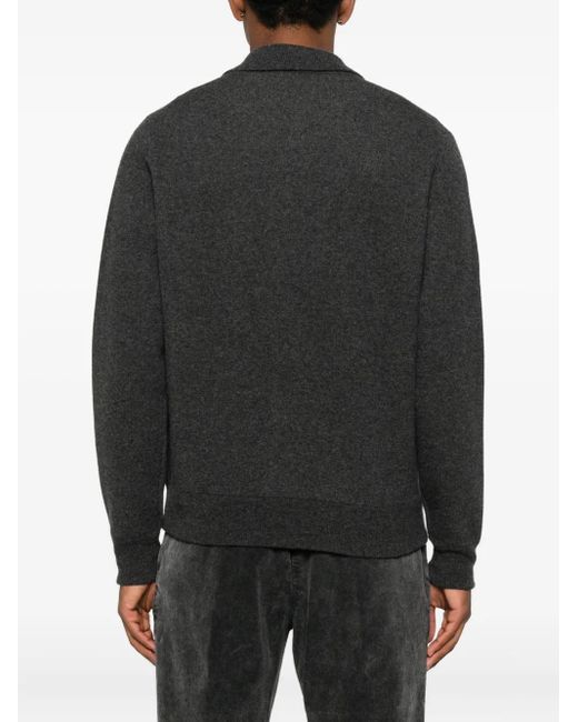 Lardini Black Zip-Fastening Cardigan for men