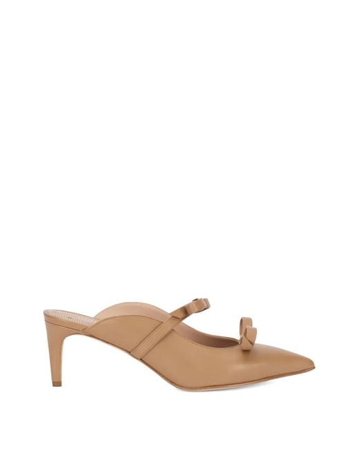 Red(v) Natural Bow Detail Mules