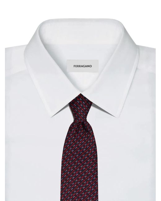 Ferragamo Purple Gancini Silk Jacquard Tie for men