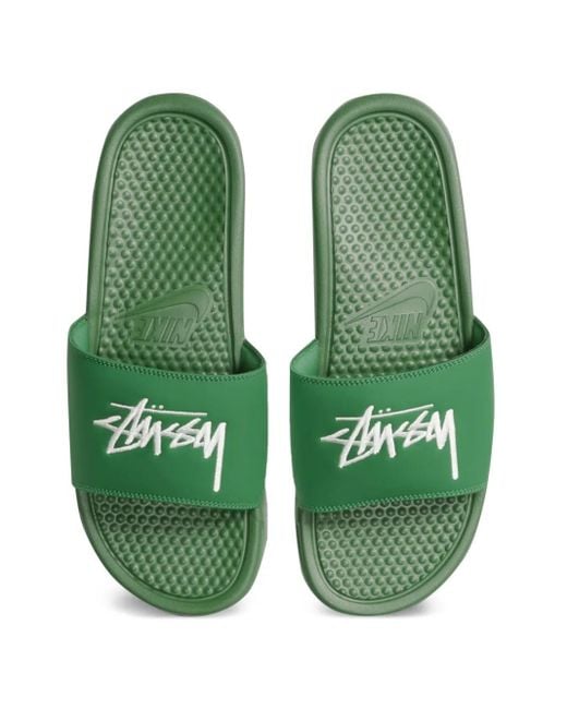 Nike Green Benassi "Pine/Sail" Slides for men