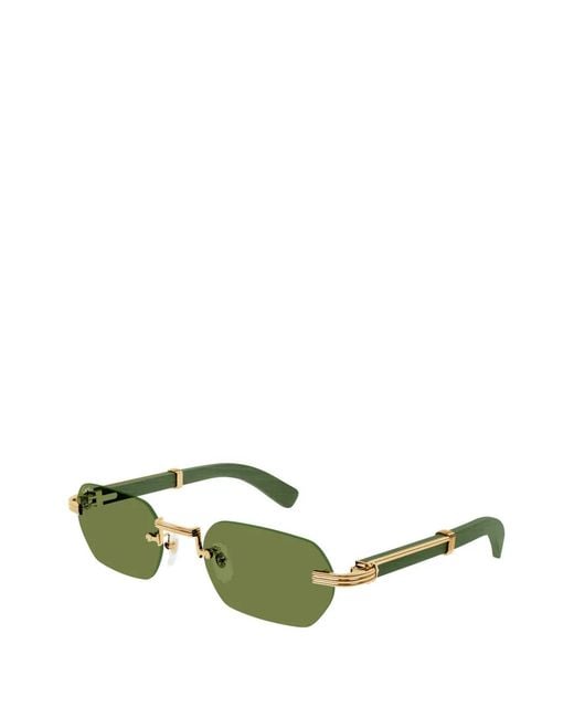 Cartier Green Rectangle-Frame Sunglasses for men